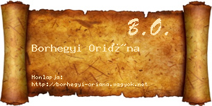 Borhegyi Oriána névjegykártya